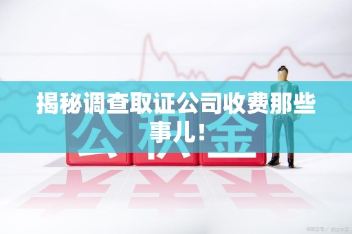 章贡揭秘调查取证公司收费那些事儿！