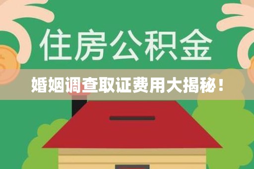 章贡婚姻调查取证费用大揭秘！