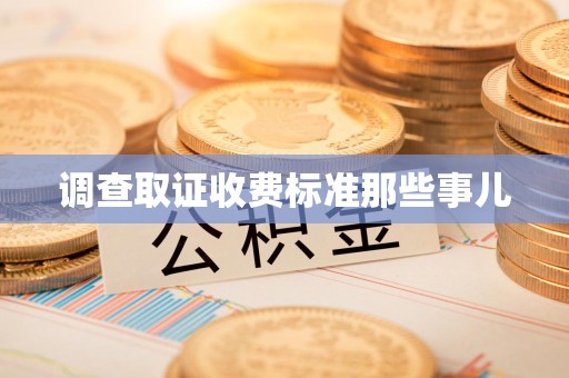 章贡调查取证收费标准那些事儿