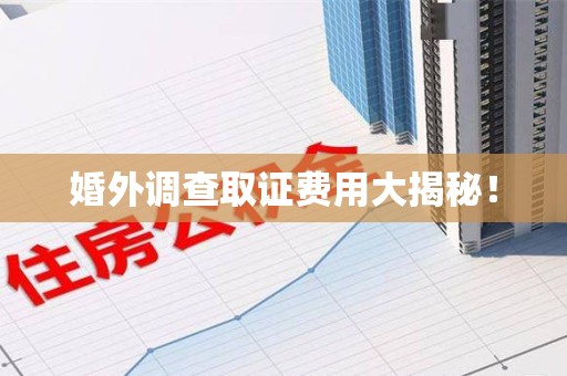 章贡婚外调查取证费用大揭秘！
