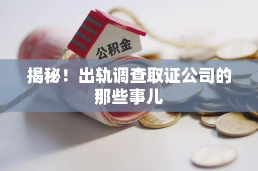 章贡揭秘！出轨调查取证公司的那些事儿