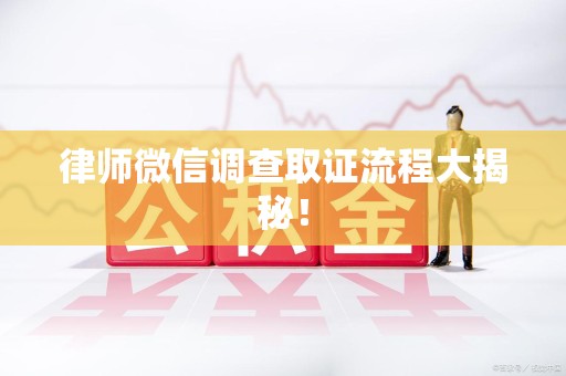 章贡律师微信调查取证流程大揭秘！