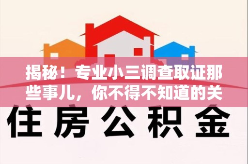 章贡揭秘！专业小三调查取证那些事儿，你不得不知道的关键点