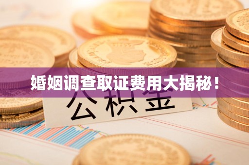 章贡婚姻调查取证费用大揭秘！