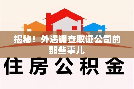 章贡揭秘！外遇调查取证公司的那些事儿