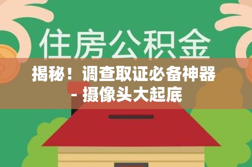 章贡揭秘！调查取证必备神器 - 摄像头大起底